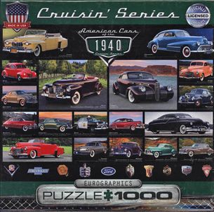 Puzzle 1000: Klasické americké autá 40. rokov (American Cars of the 1940)