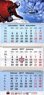 Nástenný trhací kalendár (trojmesačný) 2017 s leteckou tematikou