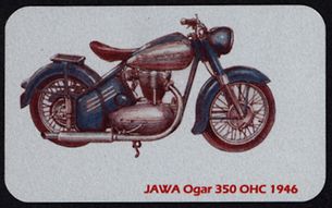 Kovová magnetka - Motív Jawa Ogar 350 OHC - 1946