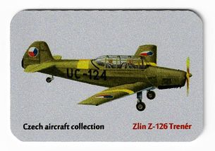 Kovová magnetka - Motív Czech aircraft collection - Zlin Z-126 Trenér