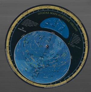 Otočná mapa hviezdnej oblohy