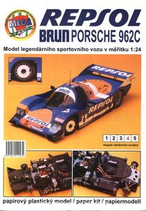 Papírový plastický model Repsol Brun Porsche 962C
