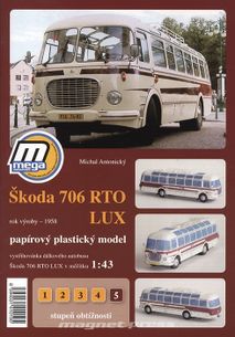 Papírový plastický model Škoda 706 RTO Lux rok výroby - 1958